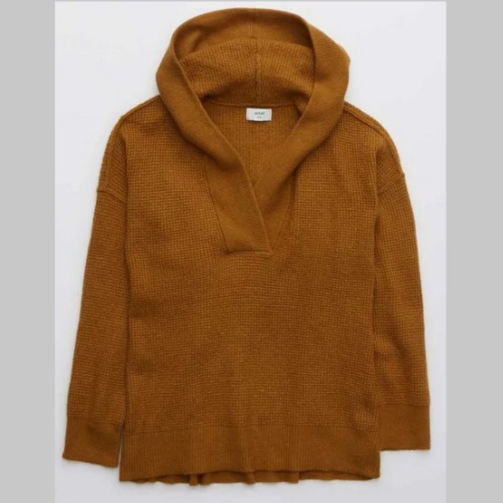 NEW Aerie Cozyup Waffle Sweater Hoodie M